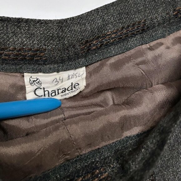 80s vintage highwaisted wool trousers pleated pants high rise relaxed tapered. - Picture 7 of 7